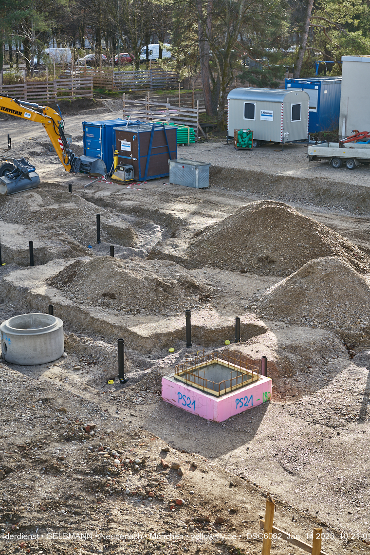 14.01.2023 - Baustelle an der Quiddestraße Haus für Kinder in Neuperlach